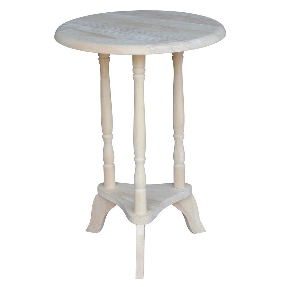 Overstock Round Unfinished Solid Parawood Plant Table (Plant Table)
