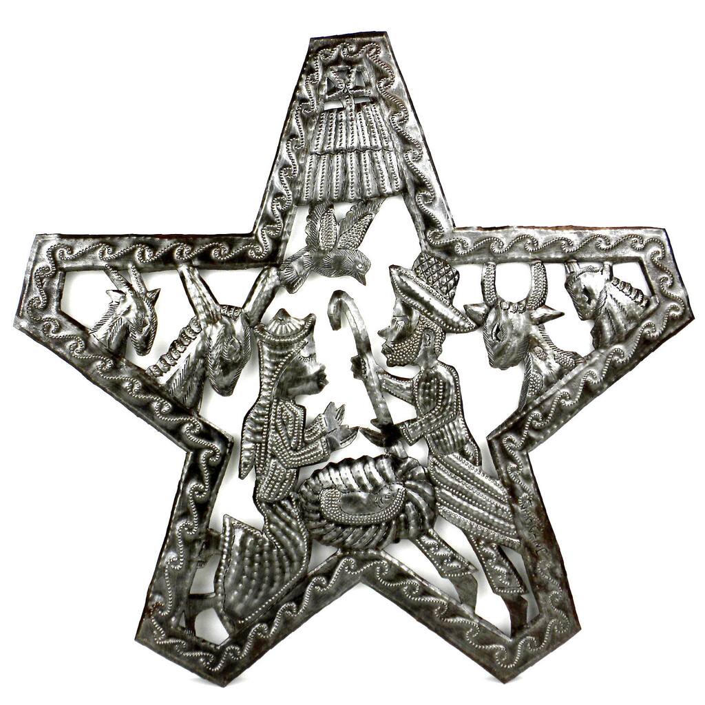 Handmade Star Wall Art Nativity (Haiti)