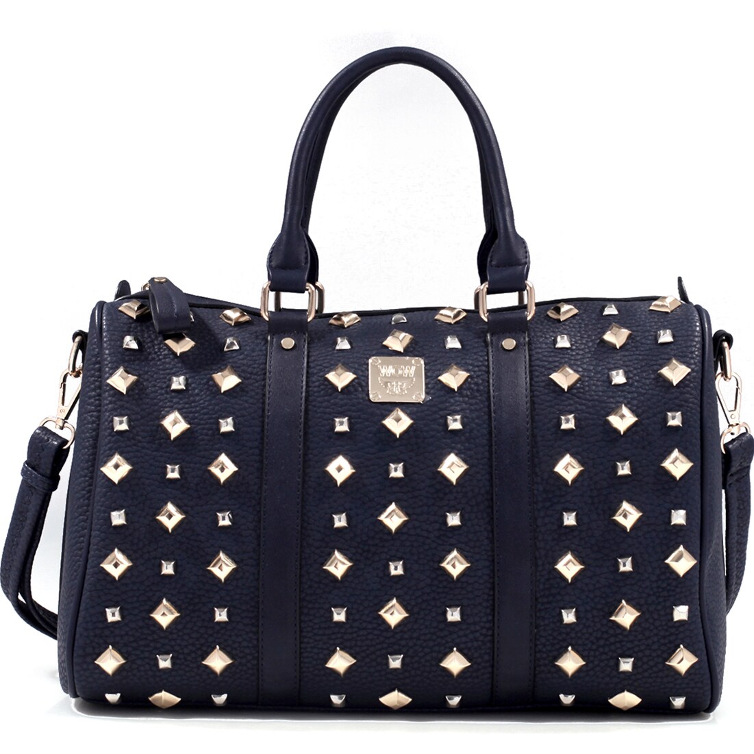 Pyramid Studded Flat-bottom Tote - Overstock Shopping - Great Deals on ...