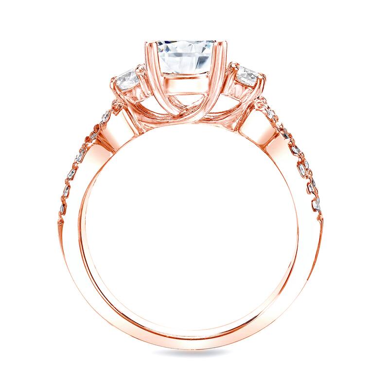 Auriya 14k Rose Gold 1 1/2ctw 3-stone Diamond Engagement Ring