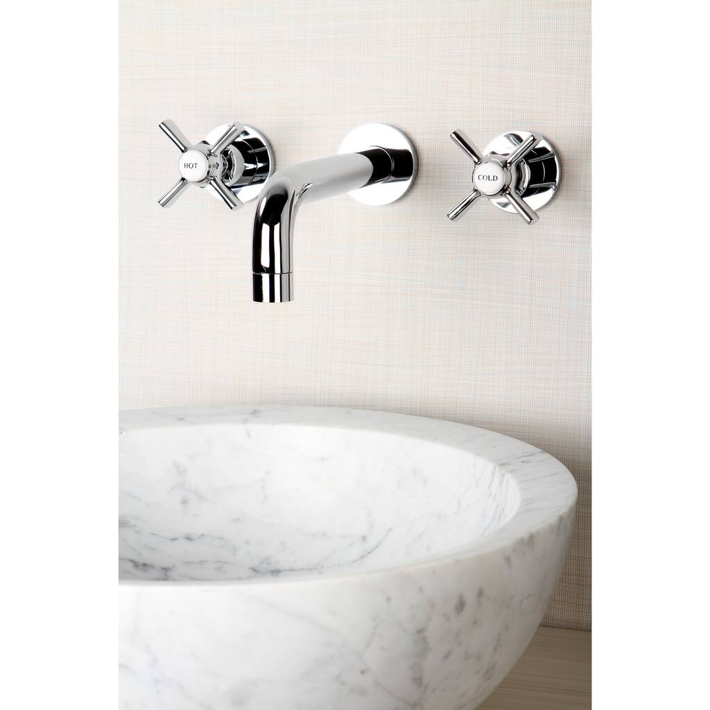 Kingston Brass Wall-mount Polished Chrome Vessel Bathroom Faucet