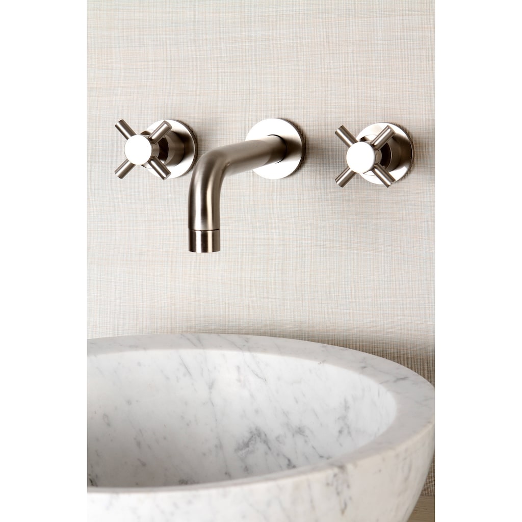 Kingston Brass Wall-mount Brushed Nickel Vessel Bathroom Faucet