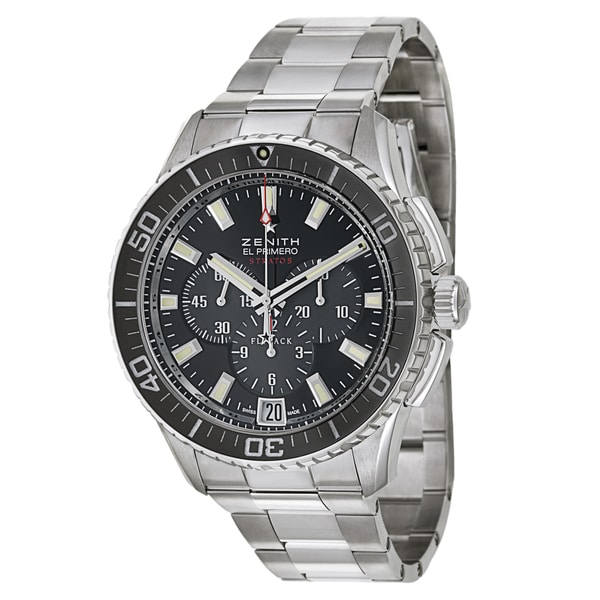 Zenith Mens El Primero Stratos Flyback Stainless Steel Chronograph