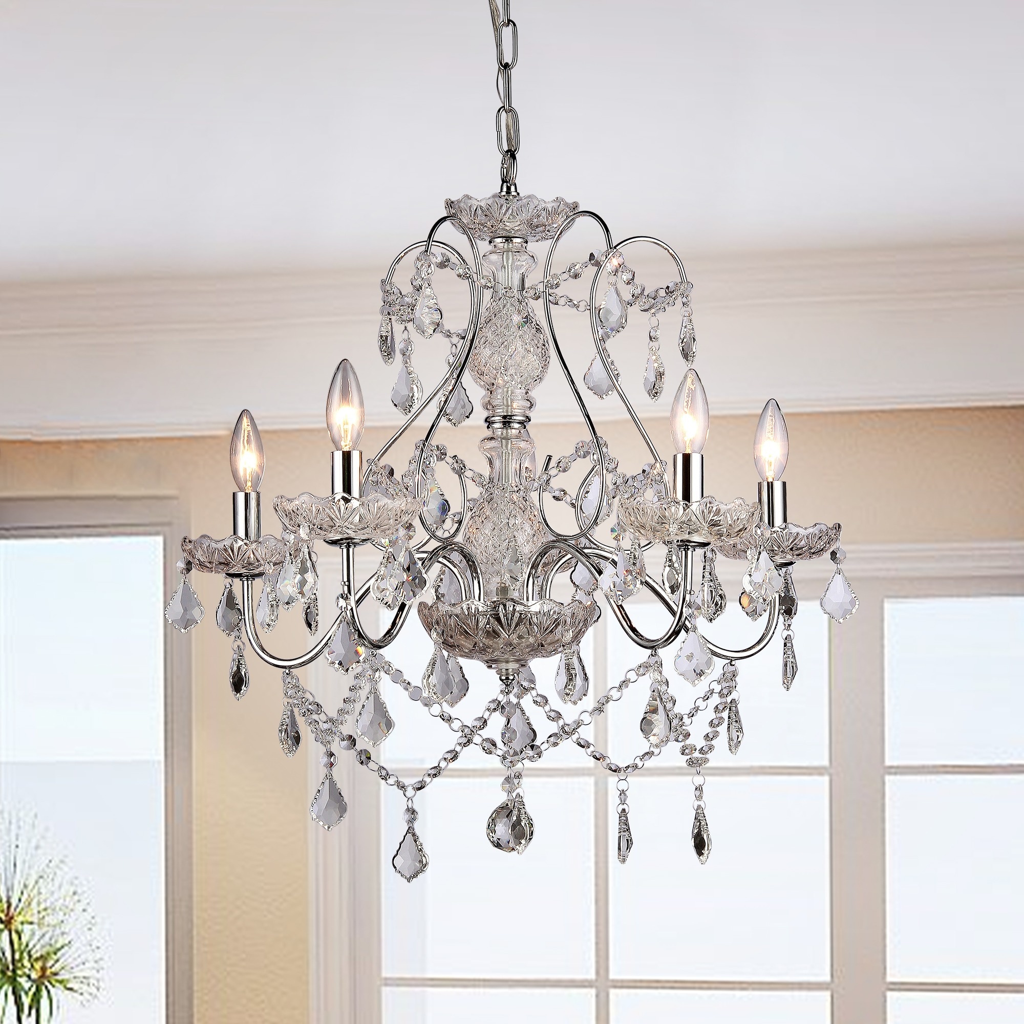 Davis Chandelier (Silver/Chrome) - Chandeliers For Bedrooms by Overstock.com