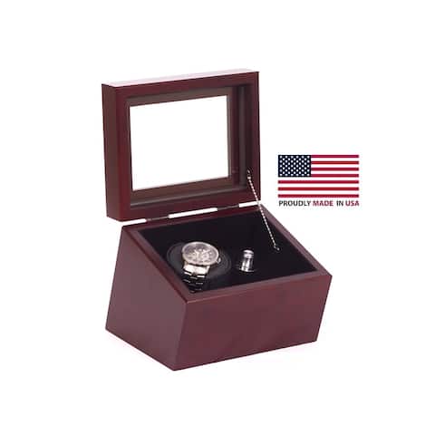 American Chest 'The Brigadire' Solid Cherry and Rich Mahogany Single Watch Winder