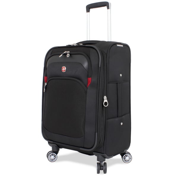 SwissGear Black 24.5 inch Medium Spinner Upright Suitcase  