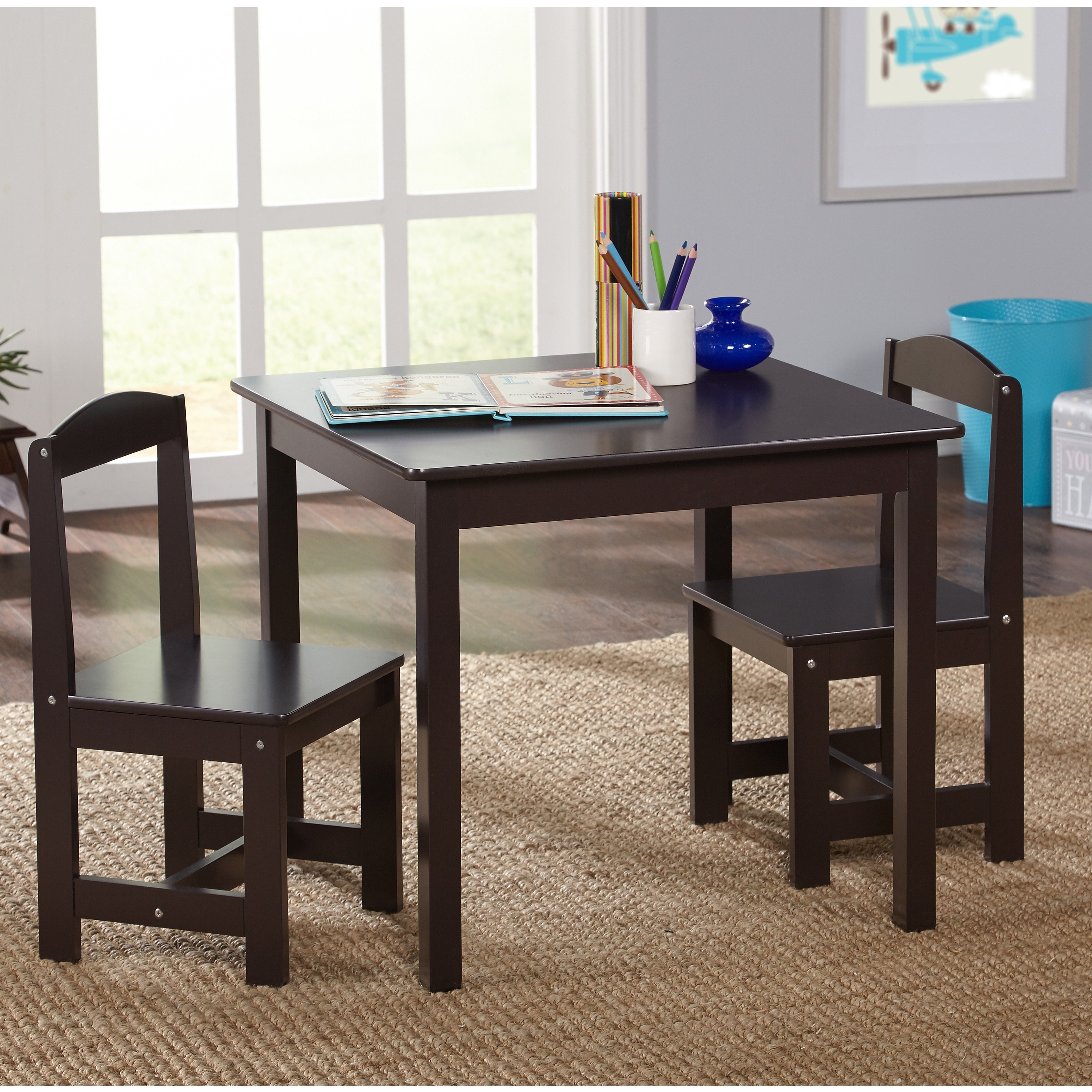 espresso childrens table and chairs