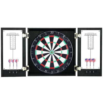 Hathaway Winchester Bristle Dartboard and Cabinet Set - Black