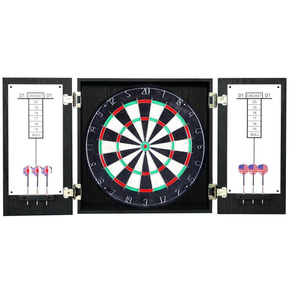 Hathaway Winchester Bristle Dartboard and Cabinet Set - Black