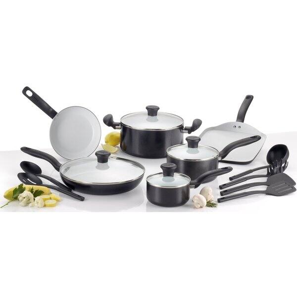 slide 1 of 2, T-Fal Initiatives Ceramic Nonstick 16-piece Set