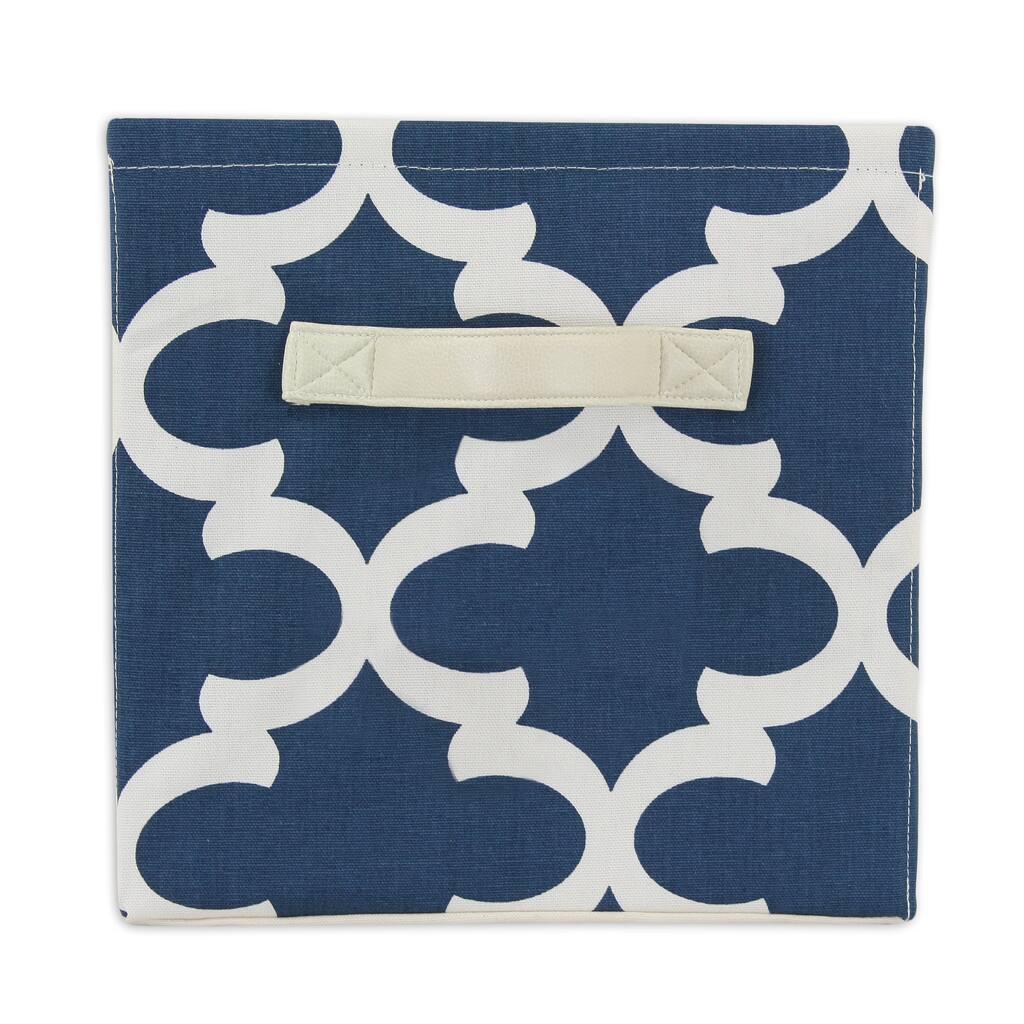 Moroccan Blue 11 x 10.75 Storage Bin with Handle