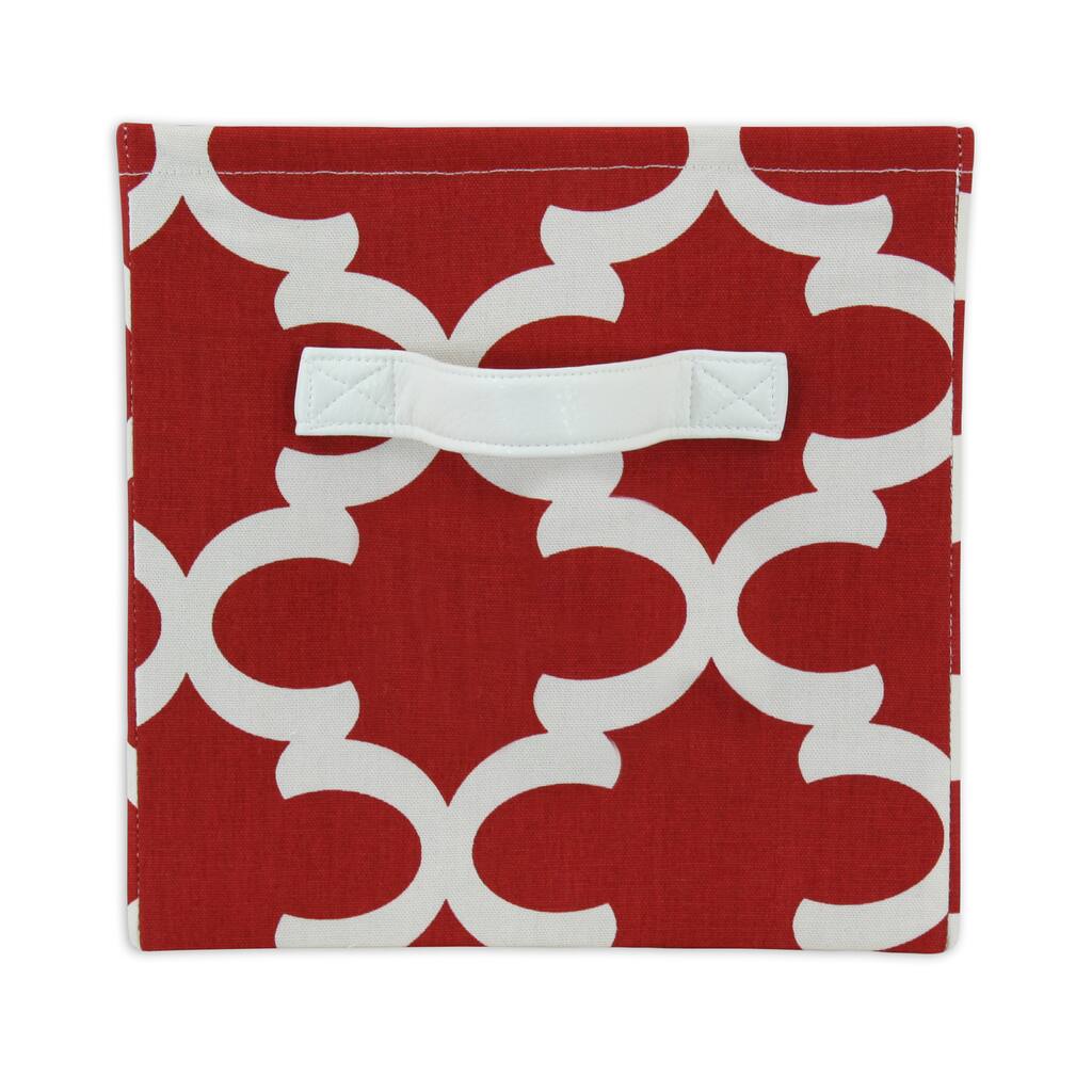 Moroccan Red 11 x 10.75 Storage Bin with Handle