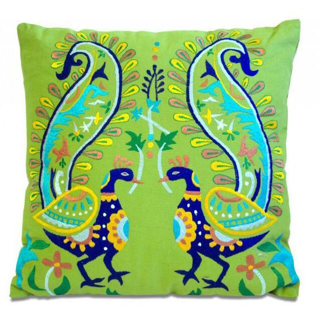Proud Peacock 18-inch Throw Pillow