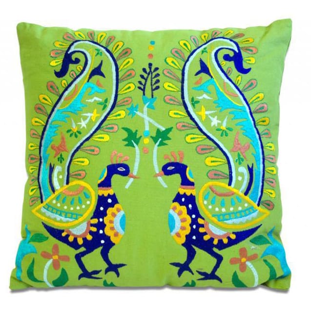 Proud Peacock 18-inch Throw Pillow