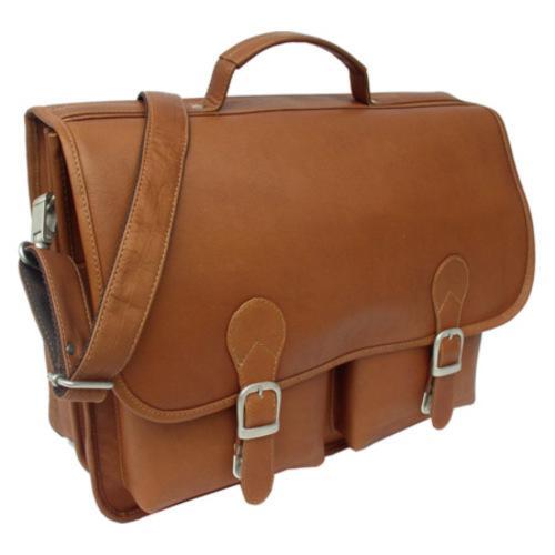 leather flapover briefcase