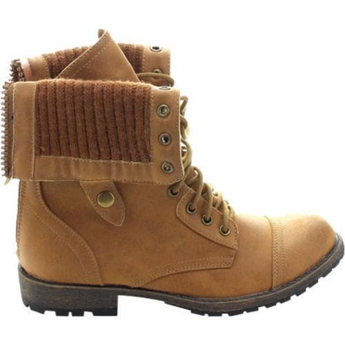 Womens Beston Galaxy 01 Ankle Boot Tan Faux Leather/Faux Fur