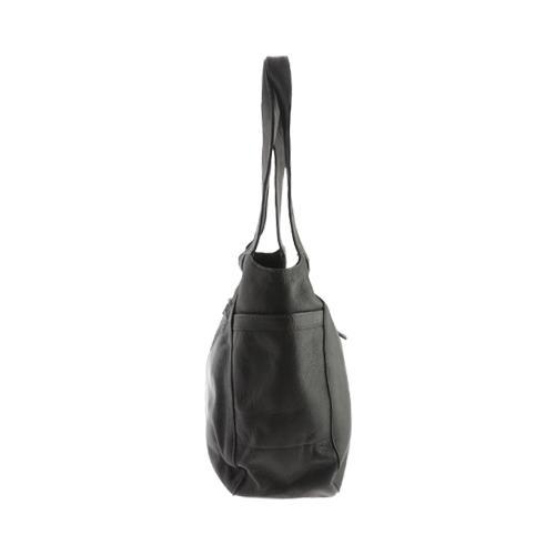 Women's Piel Leather Small Flap Hobo Bag 3061 Black Free Shipping