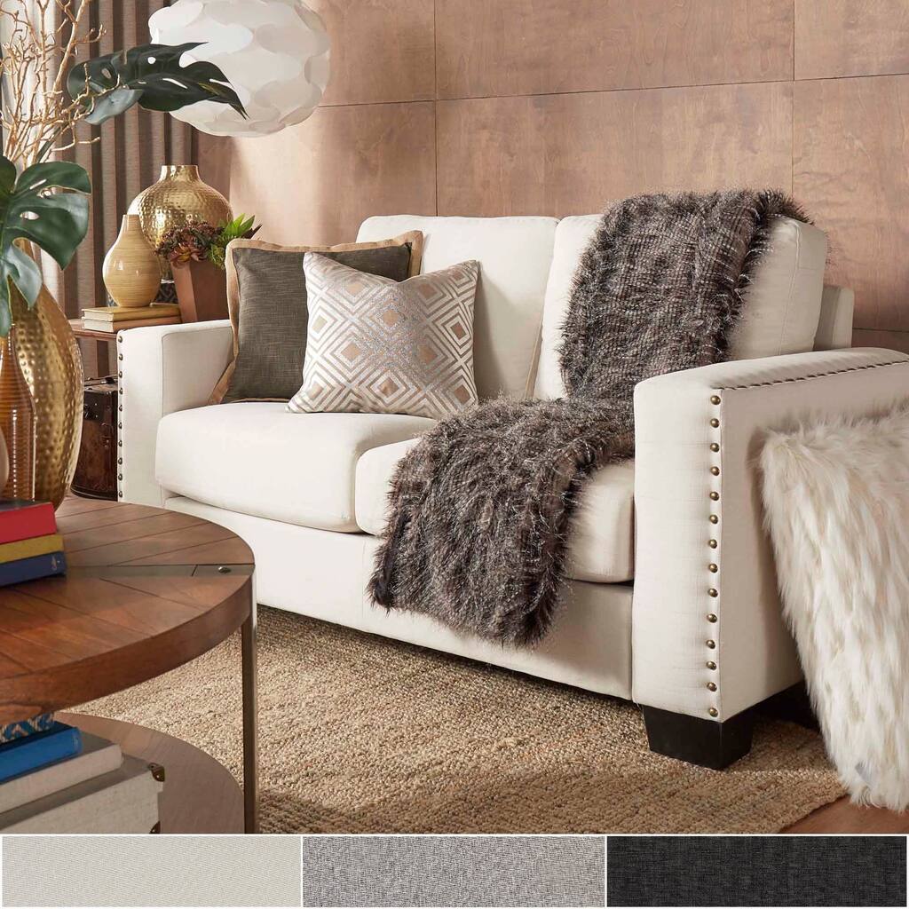 Torrington Linen Nailhead Track Arm Loveseat by iNSPIRE Q Classic