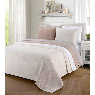 Superior Modern Farmhouse Cotton Reversible Quilt and Sham Set