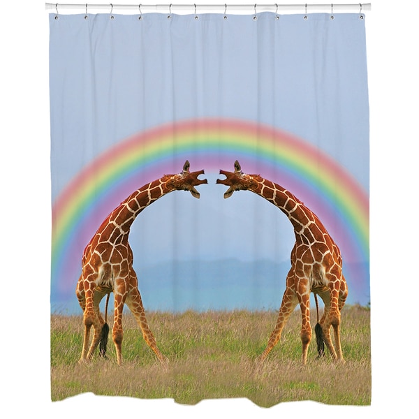 Sketched Giraffe Animal Pattern Shower Curtain