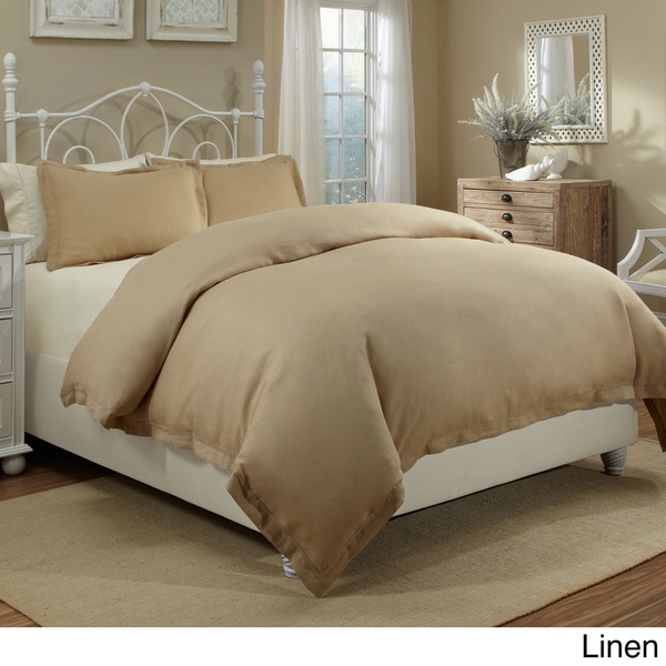 Veratex Spa Linen Cotton Solid 3-piece Duvet Cover Set