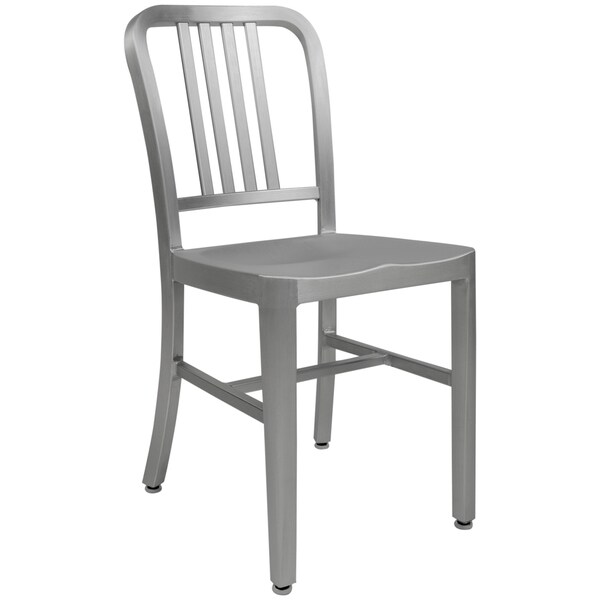 LeisureMod Alton Modern Aluminum Dining Side Chair