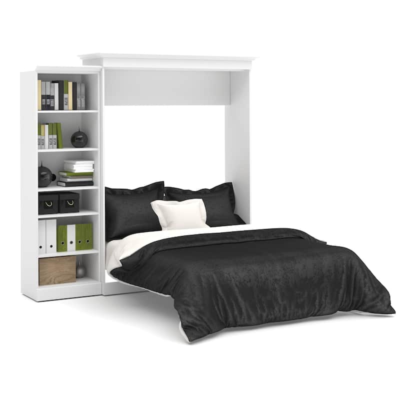 Versatile Queen Murphy Bed with Closet Organizer (92W) by Bestar - White