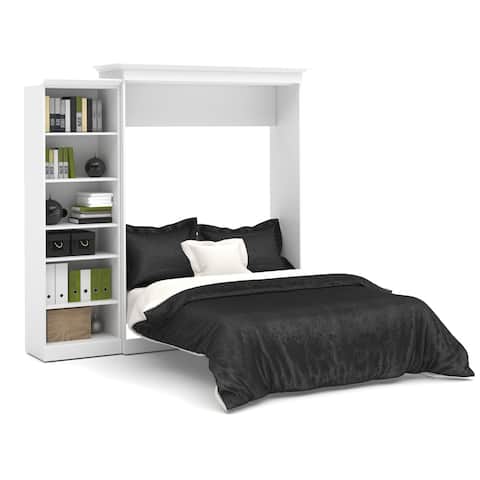 Versatile 93W Queen Murphy Bed with Shelving Unit by Bestar