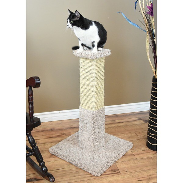 New Cat Condos Premier 34-inch Solid Wood Scratching Post ...