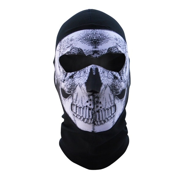 Zan Headgear Balaclava Extreme COOLMAX Full Mask B&W Skull