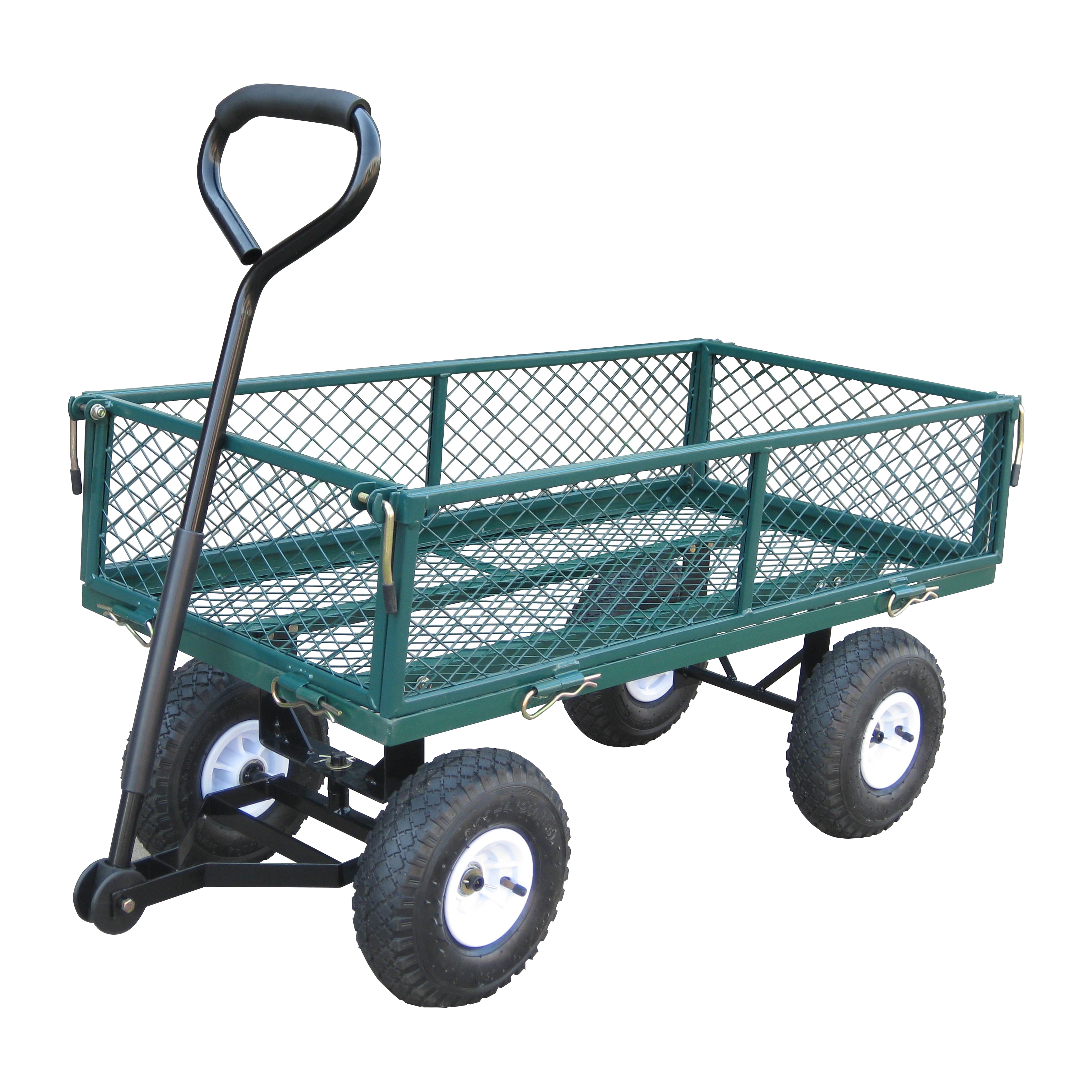 Shop Green Pneumatic Rubber Wheeled Garden Cart Overstock 9400658