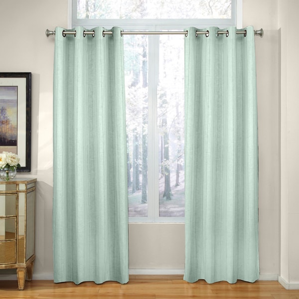 Grand Luxe Madison Linen Chenille Grommet Top Curtain Panel