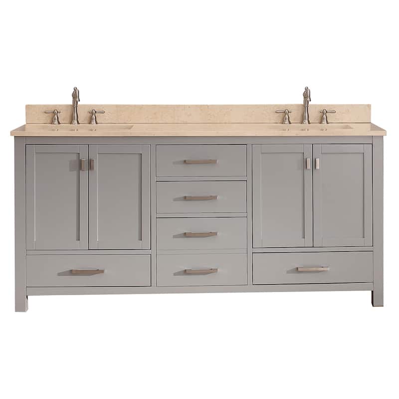 Avanity Modero 73-inch Double Vanity Combo in Chilled Grey with Top and Sink