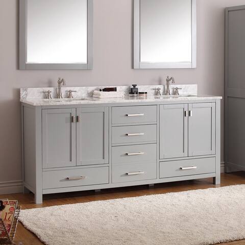 Avanity Modero 73-inch Double Vanity Combo in Chilled Grey with Top and Sink