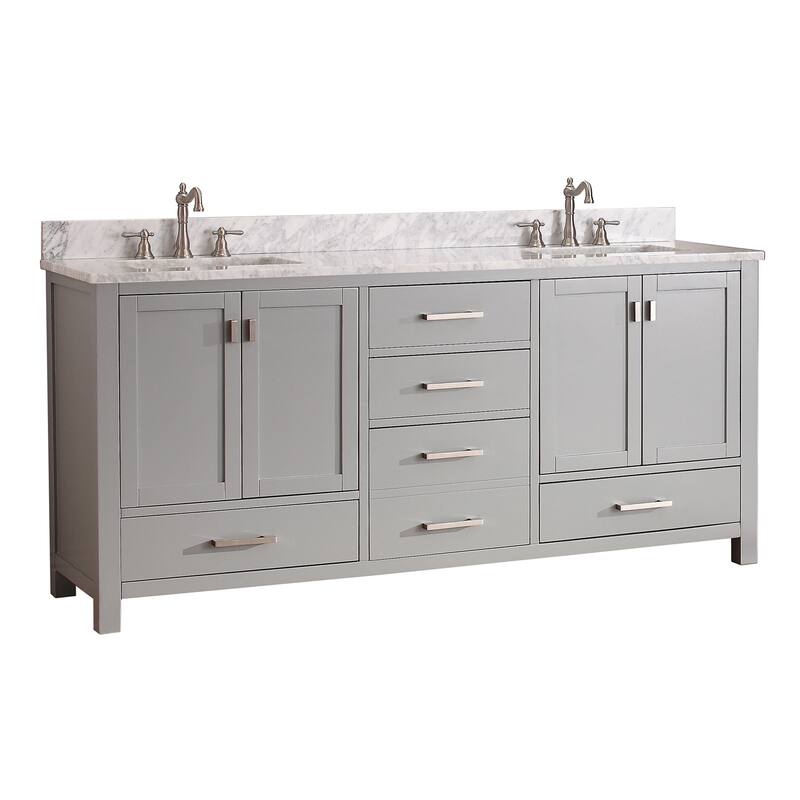 Avanity Modero 73-inch Double Vanity Combo in Chilled Grey with Top and Sink