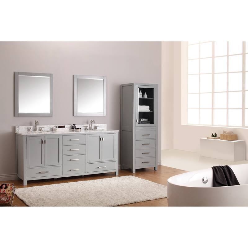 Avanity Modero 73-inch Double Vanity Combo in Chilled Grey with Top and Sink