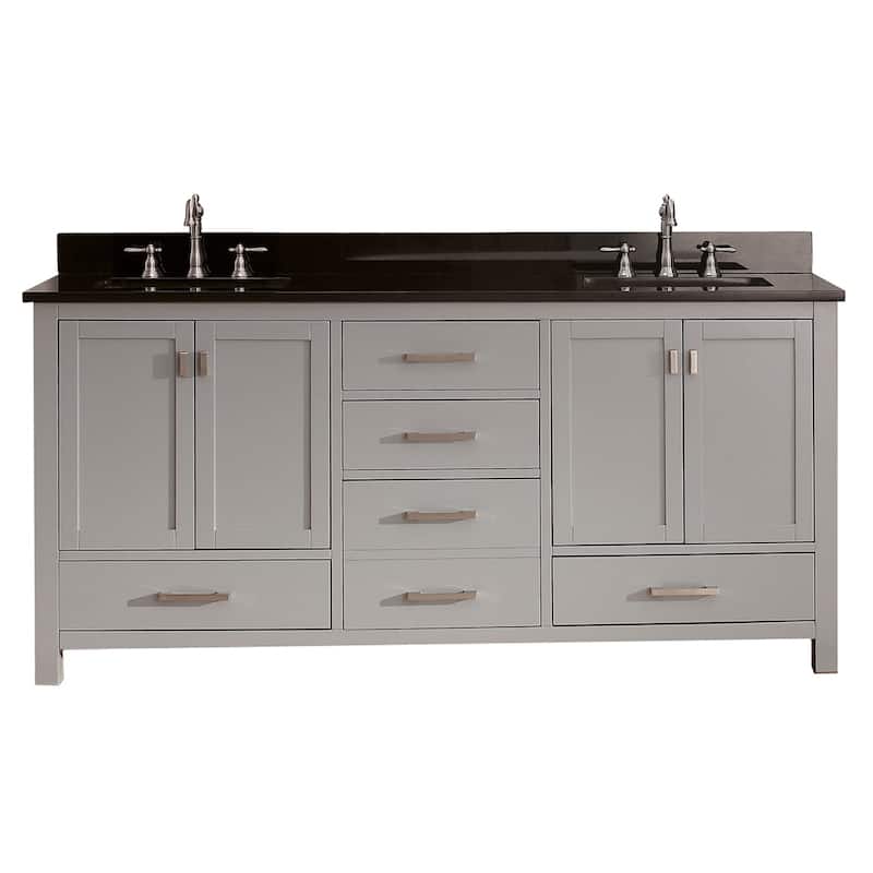 Avanity Modero 73-inch Double Vanity Combo in Chilled Grey with Top and Sink