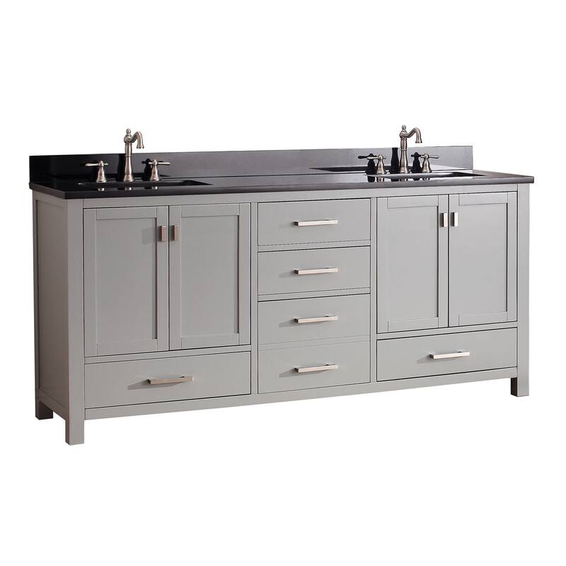 Avanity Modero 73-inch Double Vanity Combo in Chilled Grey with Top and Sink