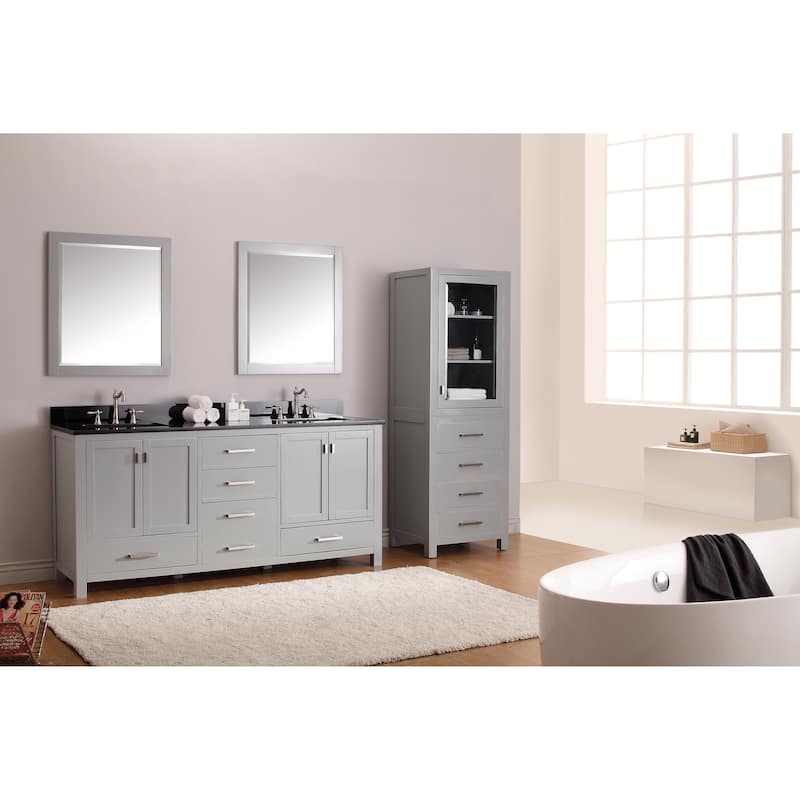 Avanity Modero 73-inch Double Vanity Combo in Chilled Grey with Top and Sink