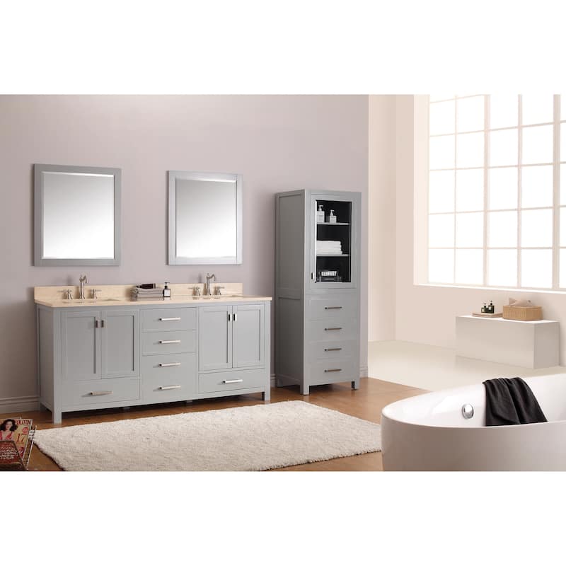 Avanity Modero 73-inch Double Vanity Combo in Chilled Grey with Top and Sink