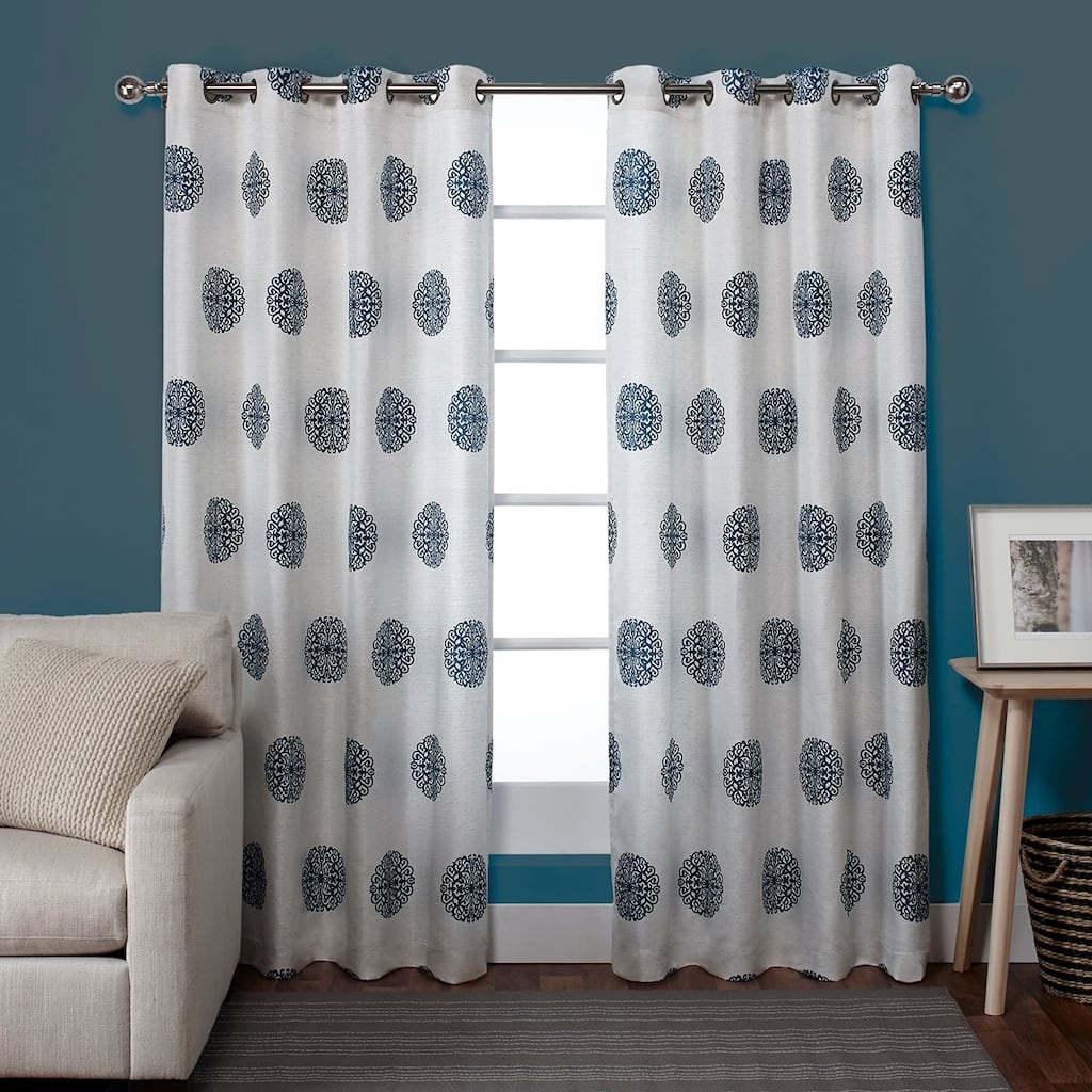 ATI Home Sedgewick Linen Blend Grommet Top Curtain Panel Pair