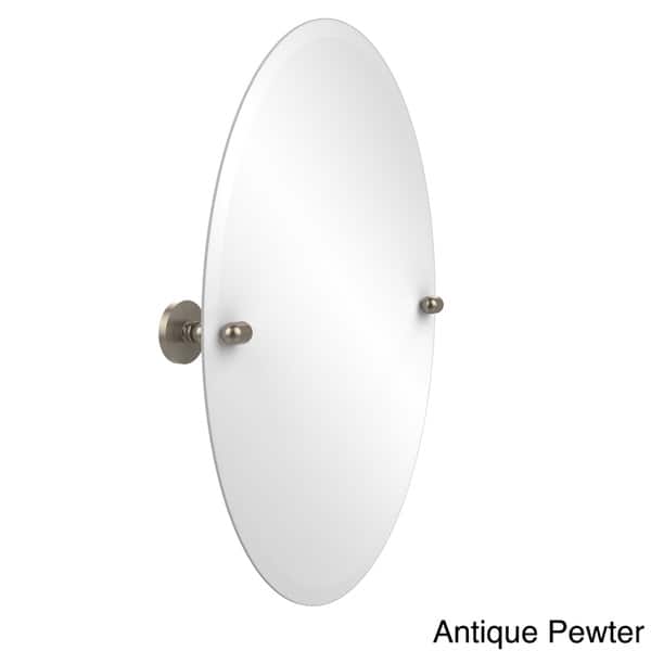 slide 1 of 14, Prestige 'Tango' Frameless Oval Wall Mirror Antique Pewter - Bathroom-Vanity