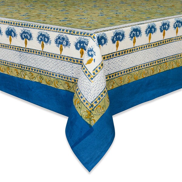 Couleur Nature Blue/ Green Square Tablecloth