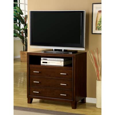 Malt Contemporary Cherry Solid Wood 3-Drawer Media Chest by Furniture of America