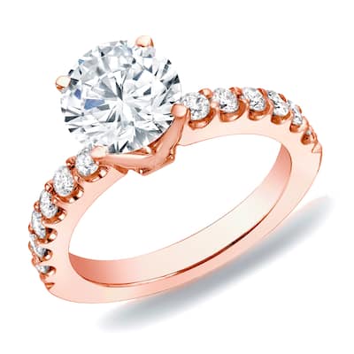Auriya 14k Rose Gold 1ctw Round Diamond Engagement Ring (H-I, SI1-SI2)