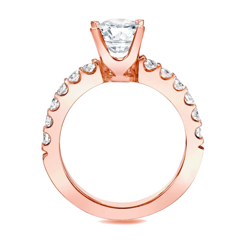 Auriya 14k Rose Gold 1ctw Round Diamond Engagement Ring (H-I, SI1-SI2)