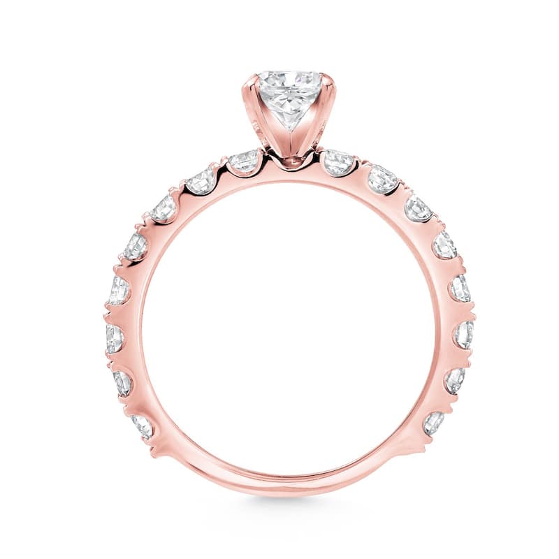 Auriya 14k Rose Gold 1 1/2ctw Classic Round Diamond Engagement Ring (H-I, SI1-SI2)