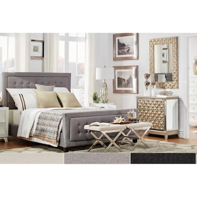 Bellevista Square Button-tufted Upholstered Platform Bed with Footboard by iNSPIRE Q Bold