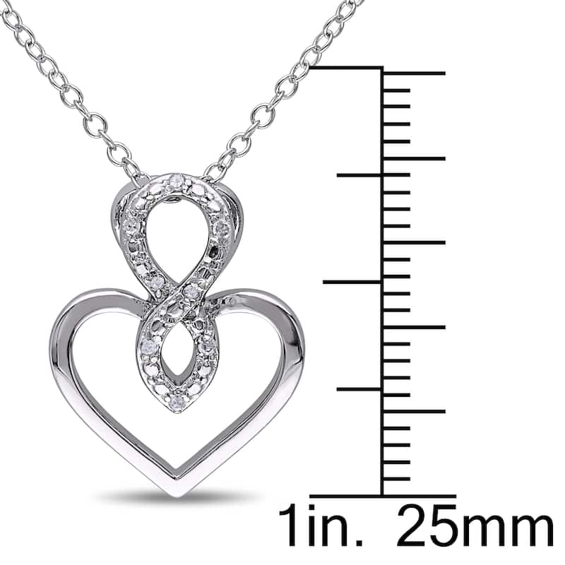 Miadora Sterling Silver Diamond Accent Heart Infinity Necklace