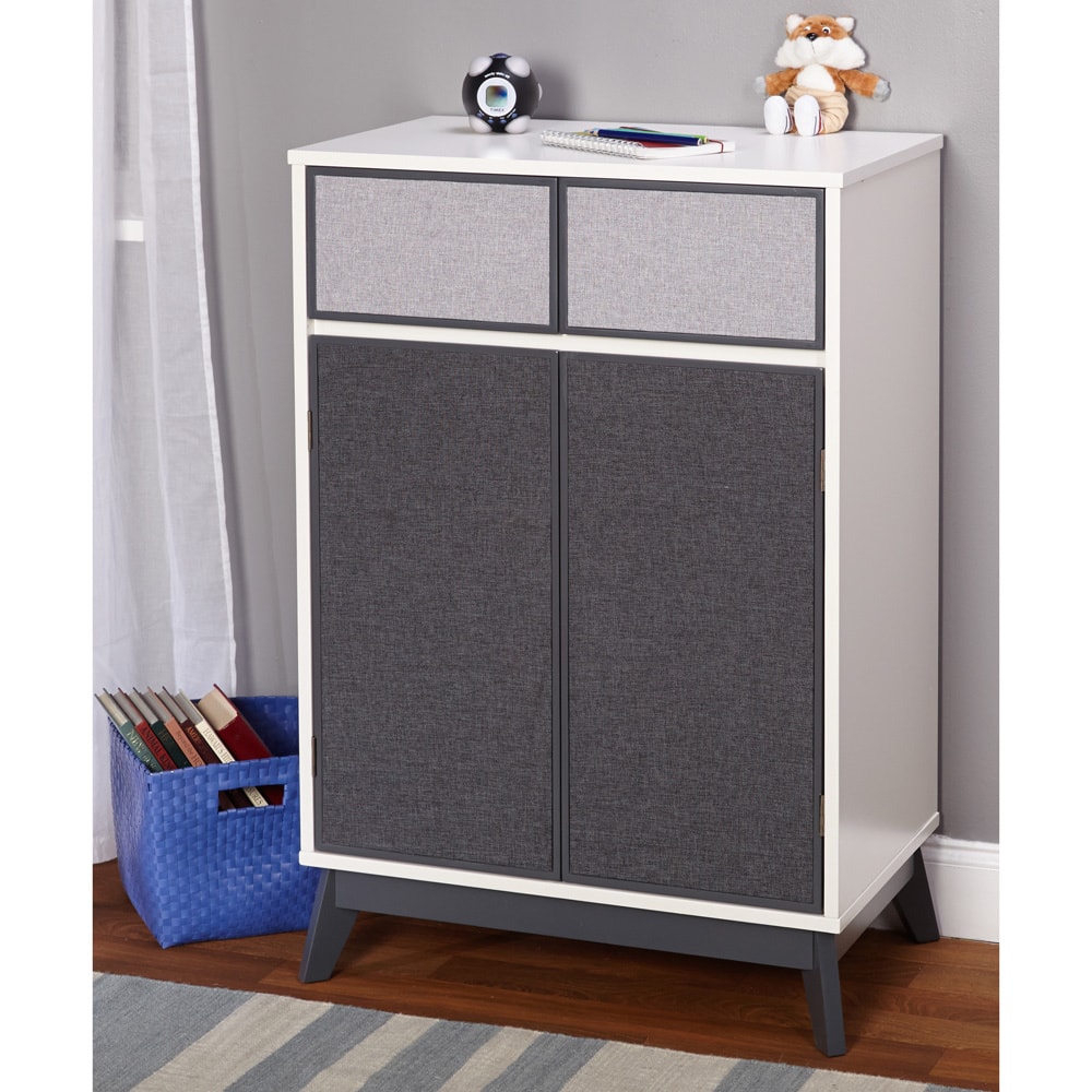 Simple Living Couture Antique White/ Grey Storage Cabinet